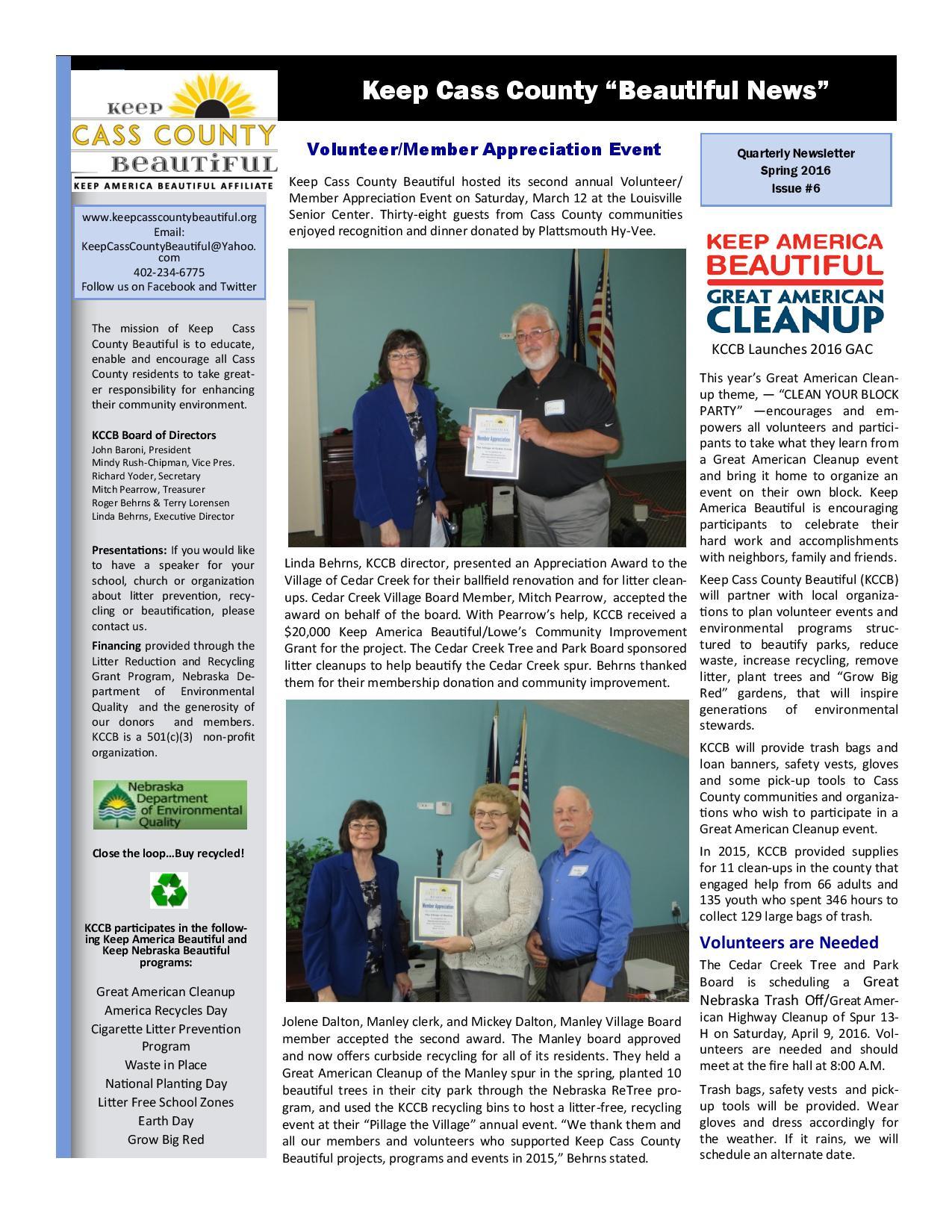 2016 Spring Newsletter page 001