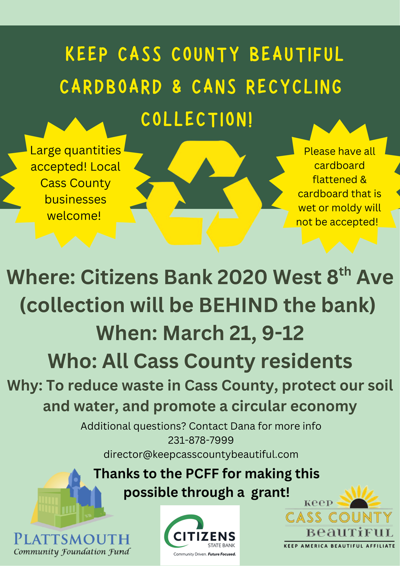 Cardboard and can recycle March 21