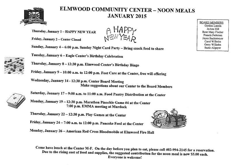 ECC Schedule January