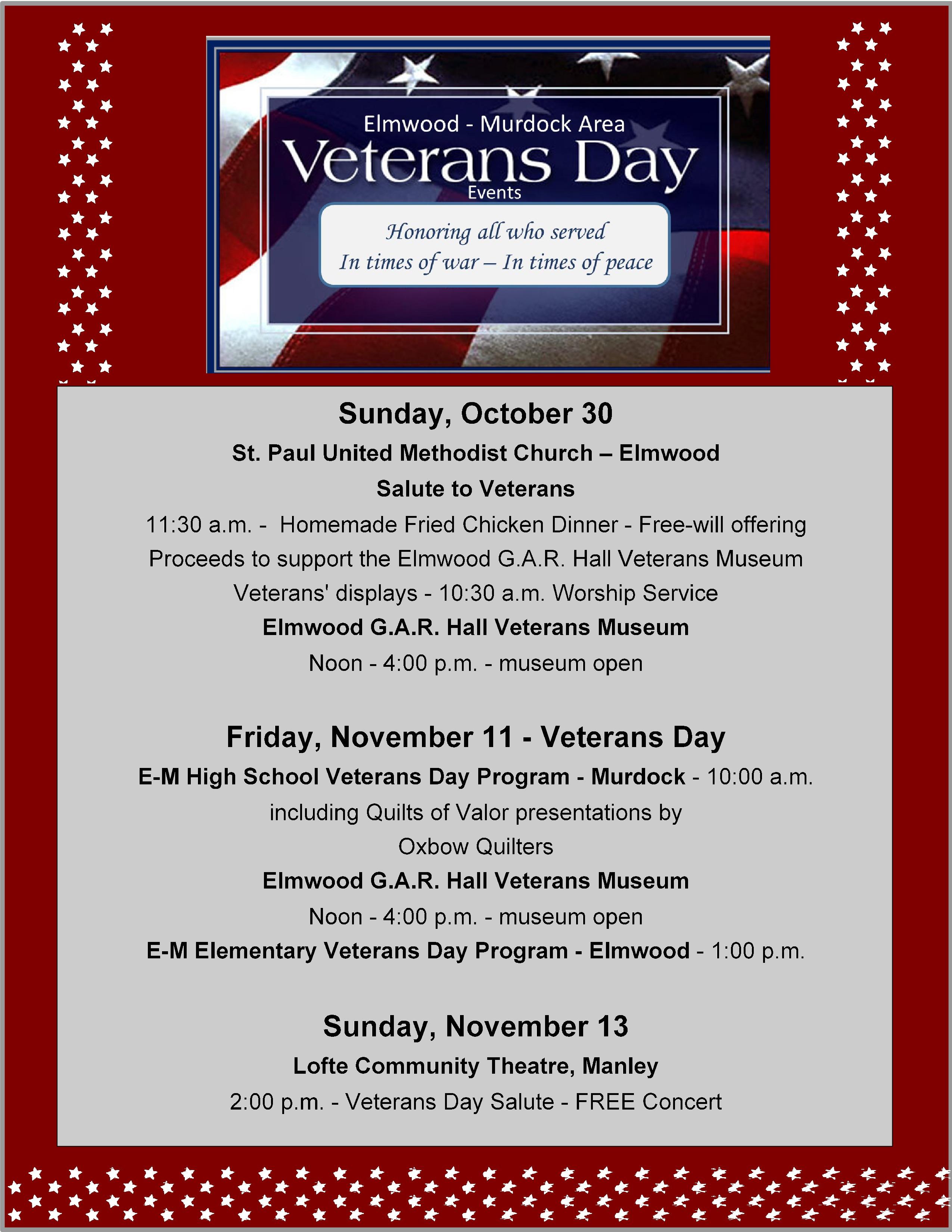 2016 Veterans Day events flyer page jpg