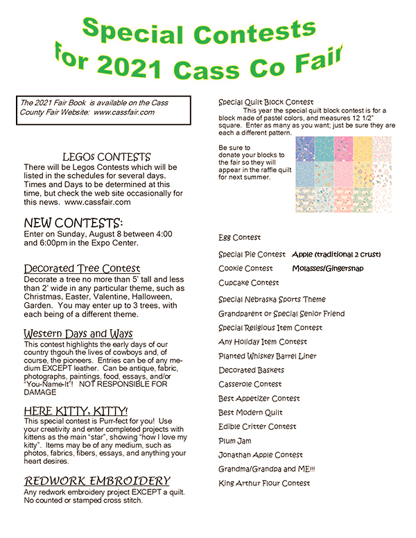 2021 Fair Special ContestsSM