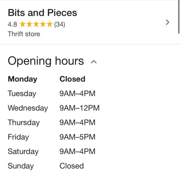 bits and Pieces hoursSM