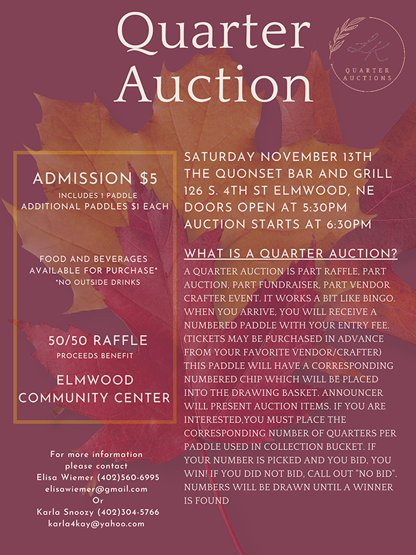 quarter auction 2021 Elmwood