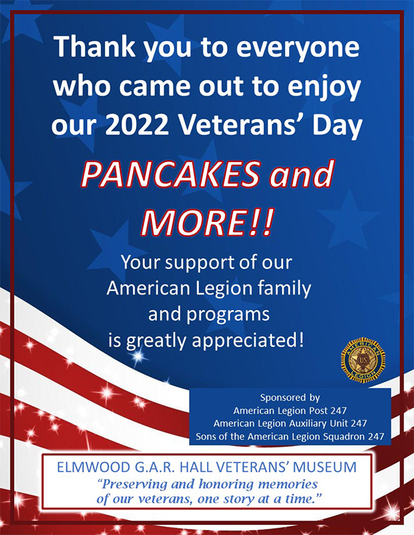 Veterans Day Pancake Feed 2022 Thank YouSM
