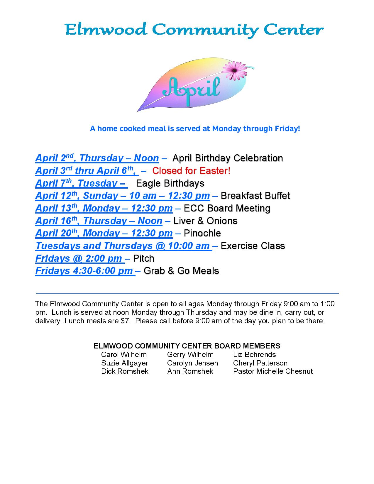 ECC April Schedule of events page 001