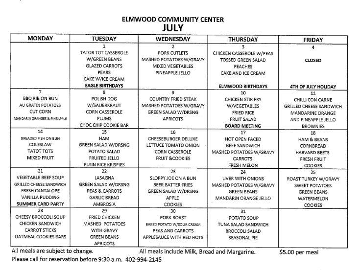 ECC July Menu 2