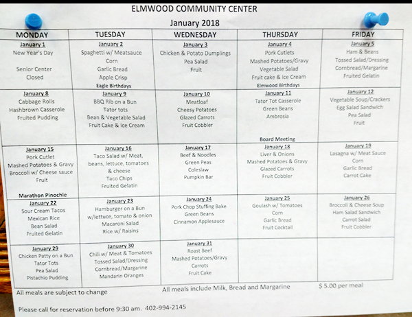 Elmwoo CeommunityCenter Menu 012018