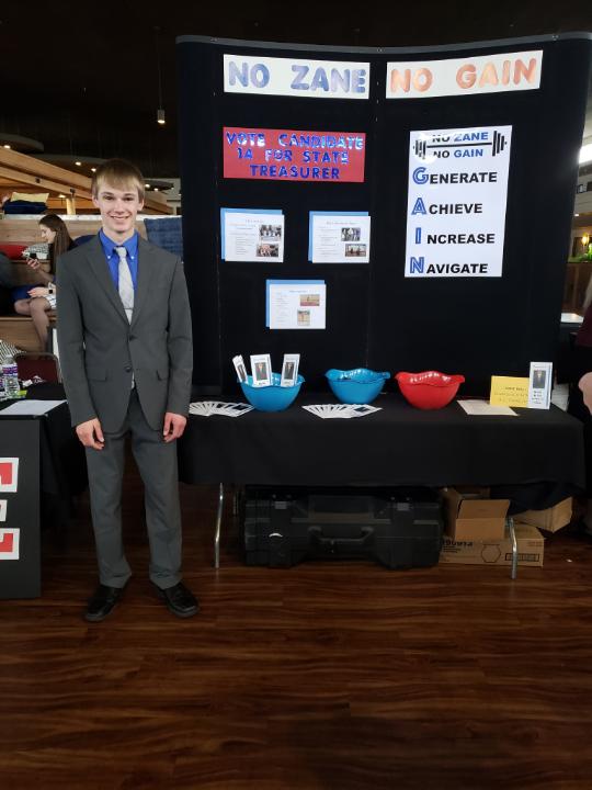 Zane Rikli campaign booth for State Treasurer