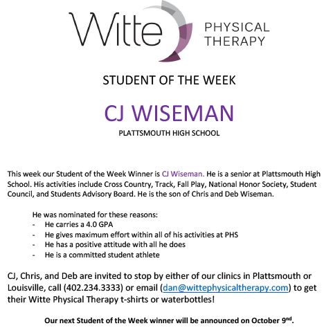 Student of the Week Selection10022019