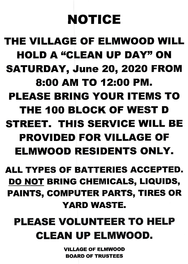 elmwood cleanup day 2020