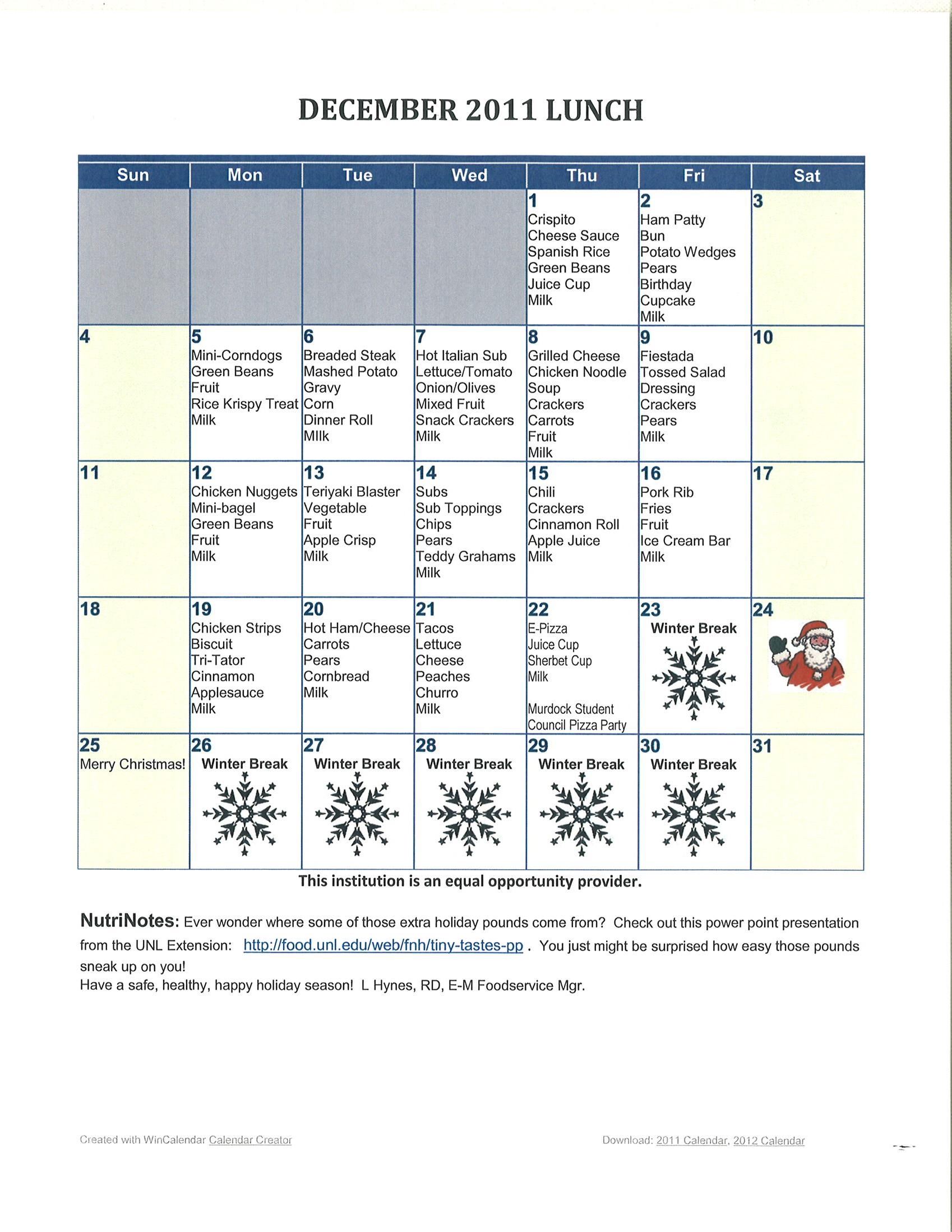 Dec menu_lunch