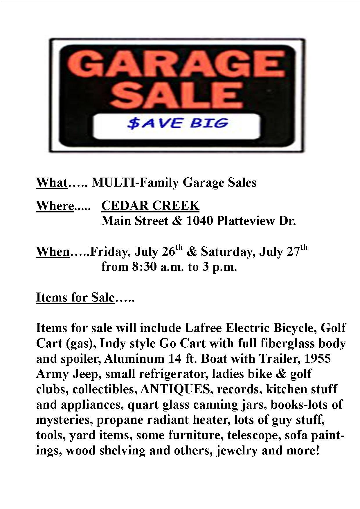 Garage Sale 2013 Carol